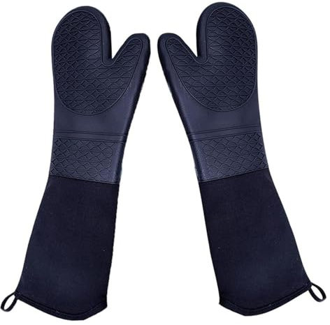 Guanti da fornoGuanti da forno Guanti da forno in silicone super lunghi Guanti da forno di grado commerciale resistenti al calore Guanti da barbecue resistenti al calore, Guanti termoisolanti, Guanti
