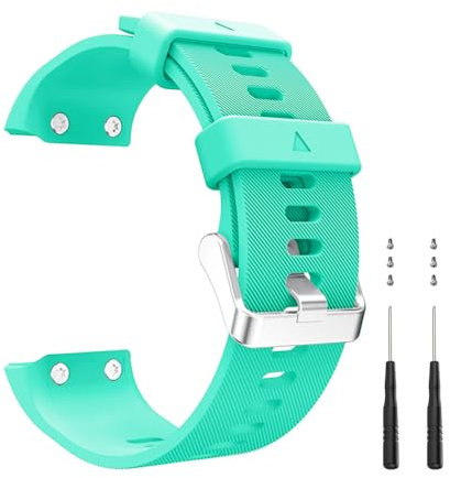 Bracelet Compatible avec Garmin Forerunner 35/30, 22mm Bracelets de Remplacement en Silicone pour Garmin Approach S10 avec 6 Vises et 2 Tournevis (Vert menthe)