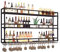 Modern Metal Wall Mounted Wine Rack with Multi Functional Bottle and Glass Storage for Bar or Restaurant