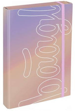 Baagl Heftbox A4 JUMBO Sammelmappe für Kinder Jungen Gummiband - Pastel | Jumbo Heftbox für Schulranzen und Sammelbox mit Gummizug und Innenklappen für Kinder und Jungen Heftmappe A4 Sammelmappe.