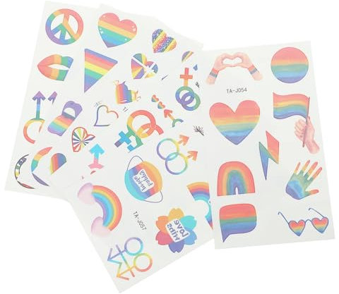 VICASKY 8 Bögen Gleichgeschlechtliche Aufkleber Pride Gay Transfer Decals Transferaufkleber Für DIY Gay Pride Love Regenbogen e