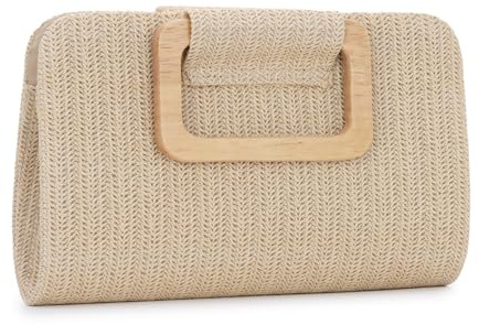 Jywmsc Stroh Clutch Taschen für Frauen Sommer Strand Tasche gewebt Abend Handtaschen Top Handle Umhängetasche für Urlaub