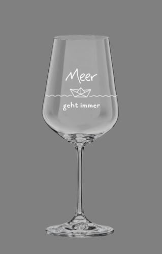 SL. Geschenke Weinglas mit Designs (Meer geht immer)