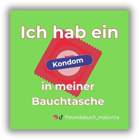 Malle Kondom in Bauchtasche Sticker I Freundebuch Mallorca Aufkleber I Festival Stickerset I Party Sticker I 1 Design (25)