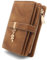 GOUNNU Portefeuille Femme en Cuir PU Petit Porte Monnaie Blocage RFIDFeuilles pour Femme Pochette 17 Emplacements de Cartes et Zippé Porte à Monnaie Porte Feuilles pour Femmes Court (Brun)