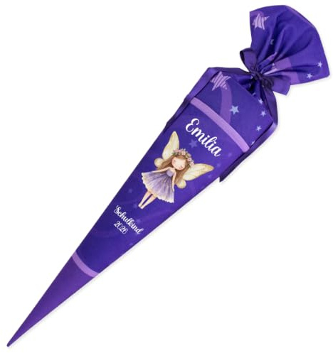 Dein Lieblingsteil Deine Schultüte aus Stoff Kuschel Velvet Wunschmotiv individualisierbar mit Wunschname personalisierbar 70 cm 85 cm – Mädchen (85 cm ohne Kissen, Modell 9: Fee)