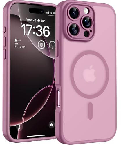 TOCOL Cover Magnetica per iPhone 16 Pro Max 6,9 Pollic, Compatibile con MagSafe, Protezione Fotocamera Integrata, Custodia Antiurto Traslucida Opaca, Lilla Viola