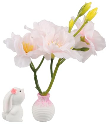 YOSADIER Mini Artificial Flower Car Dashboard Ornament Blossom Purple Pink Vase Creative Car Interior Decoration Accessories for Women for Dashboard