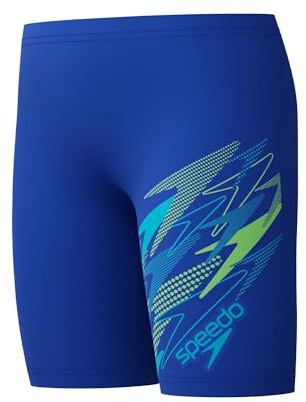 Speedo Boys Medley Logo Jammer Swim Trunks Swimmers Deep Sapphire/Mayan Blue