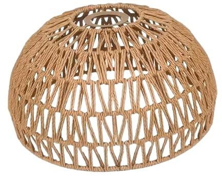 TAIZhiChen Abat-Jour Suspendu en Corde de Papier Tressée, Abat-Jour Tressé, Bohème, Décoratif, Luminaire Artisanal pour Salle à Manger et Restaurants de Fondue Chinoise, Ambiance Chaleureuse (Style B)