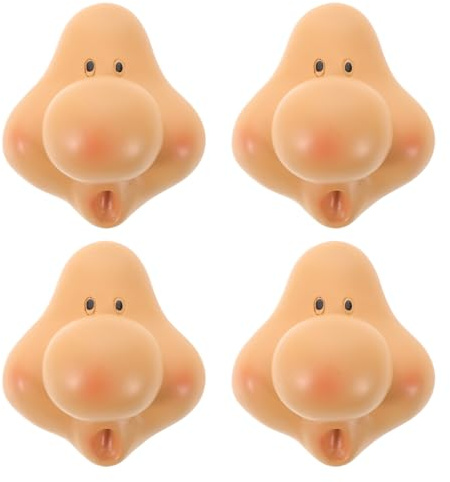 HIAKDOFT 4 Kleiner Gesichter aus Kunstharz 54x61mm Lebensechte Zwergengesichter für Selbstgemacht Wichtel Bastelsets Langlebige Bastel Accessoires für Valentinstag Ostern und