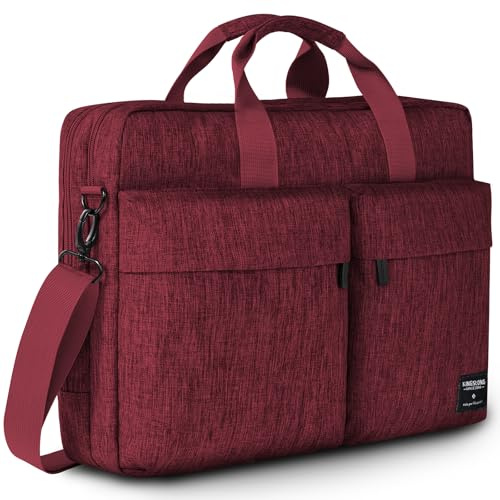 KINGSLONG Sacoche Ordinateur Portable: 17-17,3 Pouces Imperméable Sac Laptop Homme Femme Double Compartiment, Bandoulière Amovible, 2 Grandes Poches Avant – Mallette Business Travail Voyage