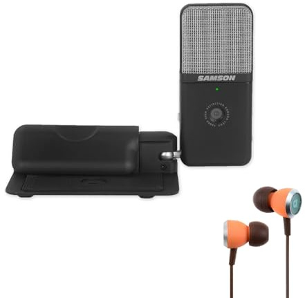 Samson Microphone Go Mic Video USB Microphone with Camera and In-Ear Headphones