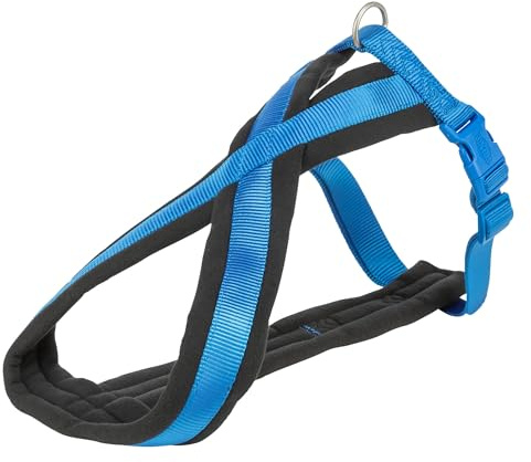 TRIXIE Premium tursele storlek XS–S: Bröstomkrets 30–55 cm/15 mm i kungsblå – sportig hundsele med behaglig fleecestoppning, steglöst justerbar för små hundar, 203602