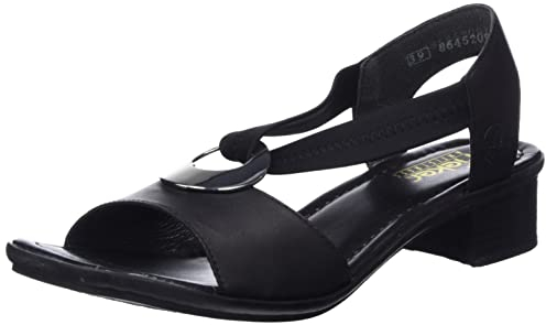 Rieker Femme 62662 Sandales Bout Ouvert, Schwarz Schwarz Schwarz 01, 38 EU