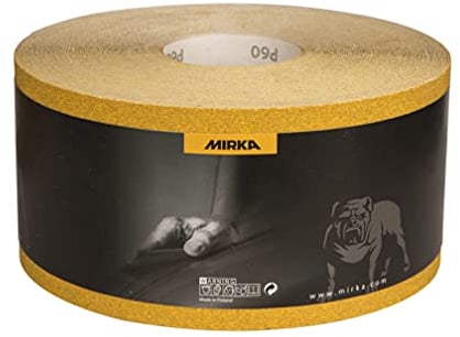 Mirka Gold Universal-Schleifpapier Schleifrolle 115mm x 50m / Korn P80 / Zum Schleifen von Gips, Spachtel, Spanplatten, Holz, Lack