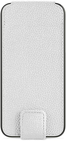 Belkin Snap Folio Leder Schutzhülle (geeignet für iPhone 5/5s) weiß/grau