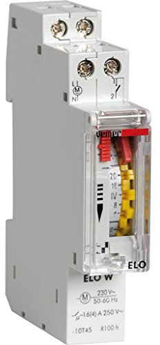 VEMER VP878300 ELO W - Interruttore Orario Elettromeccanico a Cavalieri, Programmazione Settimanale, 1 Modulo DIN, Grigio