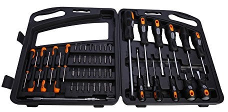 Qualtex 52 Piece Professional Service Tools Magnetic Screwdriver and Drill Bit Box Set