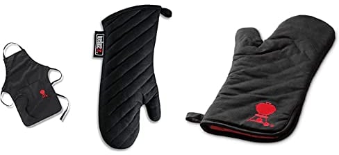 Weber Apron - Black & Weber Barbecue Gloves Set