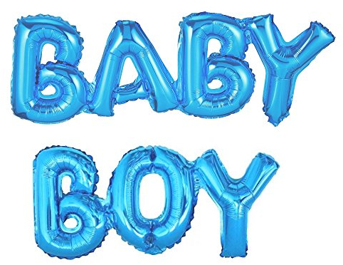 ballonfritz® Luftballon Baby Boy Schriftzug in Blau - XXL Folienballon als Geschenk zur Geburt eines Jungen, Baby-Shower-Party Deko oder Überraschung