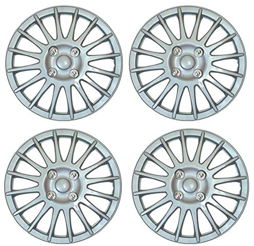 UKB4C Set of 4 14 Silver Wheel Trims/Hub Caps fits Citroen C1 C2 C3 Saxo