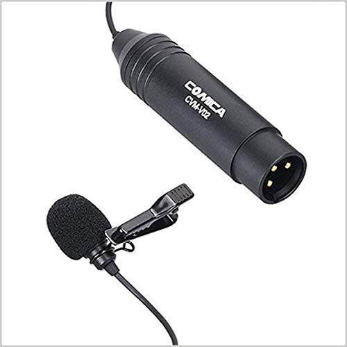 COMICA Omnidirektional Lavalier Mikrofon, CVM-V02O Ansteckmikrofon Unterstützt 48V-Phantomspeisung, 4.5M(14.7ft) 3-poliger XLR Mikrofon für Canon/Nikon/Sony/DSLR Kamera/Camcorder/Audiomixer(1Piece)