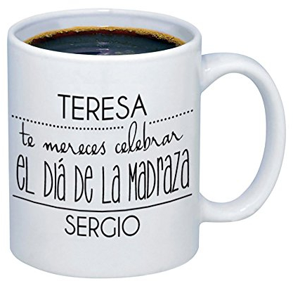 Regalo para el Día de la Madre personalizable: taza para 'madrazas' personalizada con su nombre y el tuyo/vuestro