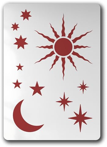 Schablone Sonne Mond Stern Sterne - BA41