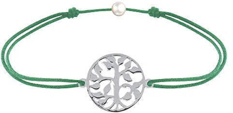 LES POULETTES BIJOUX - Bracelet Lien Arbre de Vie Argent 925 - Vert