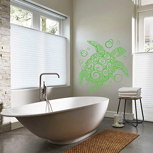 INDIGOS UG Wandtattoo - Wandaufkleber - Wandtattoo Bubble Turtle - 30cm x 28cm lindgrün - Dekoration Küche Wohnzimmer Wand