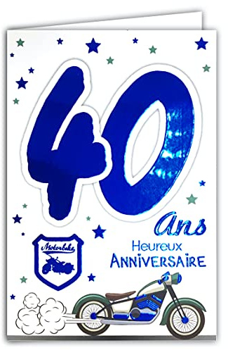 69-2031 Geburtstagskarte, 40 Jahre, Herren, Moto Route 66 USA United States of America Sterne