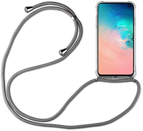 Hülle Kompatibel mit Samsung Galaxy S10e | Handykette Smartphone Halskette Hülle mit Band | Handyhülle mit Kordel zum Umhängen Kompatibel für Galaxy S10e | Grau