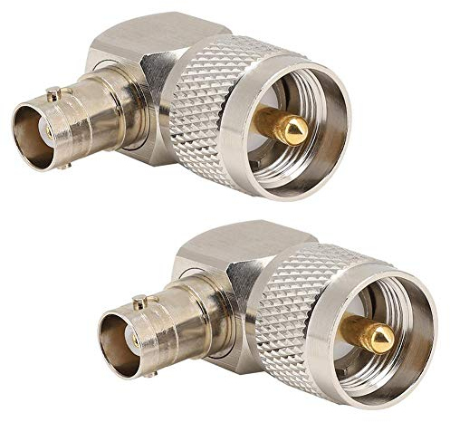 Topiky 2 STÜCKE UHF-Stecker PL-259 auf BNC-Buchse Adapter 90 Grad RF Koax Koaxialkabel Anschluss Konverter für Antennen, Wireless LAN-Geräte, Wi-Fi-Radios Externe Antenne