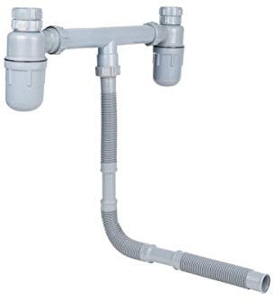 NRG Waste Trap for Kitchen Sink Plumbing kit for 1.5 & 2.0 Bowl