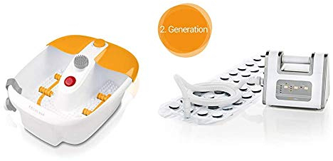 Medisana FS 883 Fußsprudelbad mit Fußreflexzonenmassage - elektrisches Fußbad, Wärmefunktion, Vibrationsmassage, Pediküre-Aufsätzen + BBS Luftsprudelbad, mit Aromaspender, 3 Intensitätsstufen