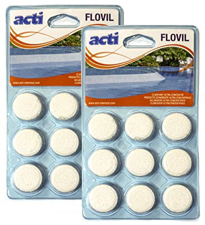 Lot de 2 PISCINES DECOYTEC Flovil Clarifiant ultra concentré Blister de 9 comprimés
