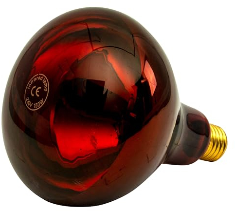 horizont Infrarot-Sparlampe - 150 Watt - Farbe rot - E27 - Infrarotlampe für Aufzucht und Genesung - energiesparend - ideal für Klein- und Nutztiere