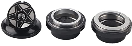 Casque de vélo en alliage d'aluminium 34mm casque de roulement de vélo pour roulement de fourche de direction droite 28.6mm(noir)