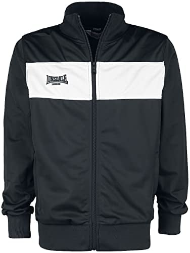 Lonsdale Herren Trainingsjacke schmale Passform ALNWICK, Black/White, L