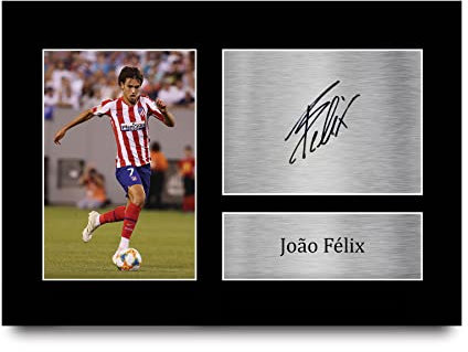 HWC Trading A4 Joao Felix Atletico Madrid Regali Stampati Autografo Firmato Foto Per Gli Appassionati Di Calcio E Sostenitori