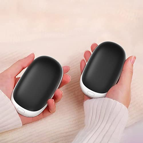 Honswit Hand Warmers Rechargeable 2 Pack, 5000mAh Portable Magnetic Hand Warmer Reusable, 2 in 1 Electric USB Pocket Warmer/Power Bank, Long Lasting Hand Heater Great Warm Gifts for Women Men Black