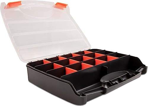 Delock Sortimentsbox mit 17 Fächern 320 x 255 x 60 mm orange/schwarz