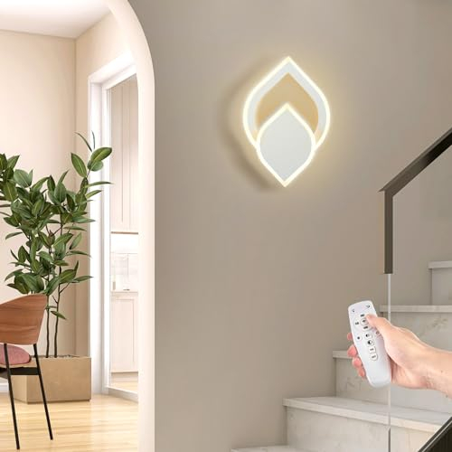 S'AFIELINA Wandleuchten innen modern Drehbar LED Wandlampe Dimmbar 3 Lichtfarbe Kaltweiß Neutral Warmweiß Licht, Memory-Funktion, Wandbeleuchtung für Schlafzimmer Wohnzimmer Flur (Weiß, 2 Stück)