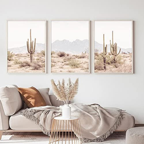 Sonoran Wüstenlandschaft Kaktus Wandkunst Dekor Saguaro Kaktus Bilder Leinwand Drucke Kaktus Kunstwerk für Wand Kaktus Gemälde für Zuhause Zimmer Dekor 40,6 x 61 x 7,6 cm ungerahmt