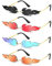 4 Stück Sonnenbrille Flammen, Flammen Brille Sonnenbrille, Frauen Flamme Sonnenbrille, Fashion Hawaii Brille, Metall Rahmenlose Sonnenbrille Flammenform, für Maskerade, Summer, Party, Musikfestival