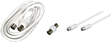 Meliconi Cavo per Antenna da 2 m, Schermatura ad Alta Efficienza 75 dB, 2x Schermato, Spina Coassiale Nichelata alla Presa Coassiale, Adatto per TV, HDTV, Radio, DVB-T2, DVB-S2