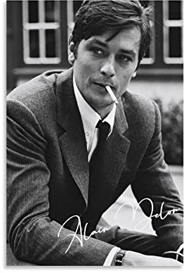 Enartly Bild Auf Leinwand Alain Delon Drucken Bilderbilder für Wohnzimmer Schlafzimmer Dekoration 60x80cm Kein Rahmen