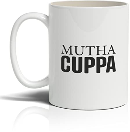 Punkcards Funny Coffee Mugs - Ceramic 11oz Coffee Mug - ‘Mutha Cuppa’ - Novelty Humorous Mug - Unique Tea Cup - Quirky Coffee Mug - Birthday Gift - Secret Santa Gift