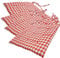 NYVI Stuhlkissen 40x40 cm ComfySeat Rot Weiß kariert 4er Set - Sitzkissen mit Bändern/Schleife, 9-fache Steppung - Indoor & Outdoor - Gartenstuhlkissen aus Baumwoll-Mischgewebe - ÖkoTex 100